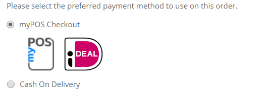 Selected payment method
